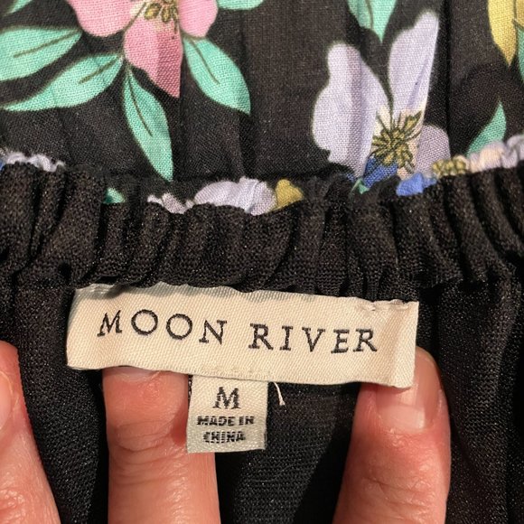 MOON RIVER Woven Printed Dress With Tied Straps Size M - Picture 10 of 11